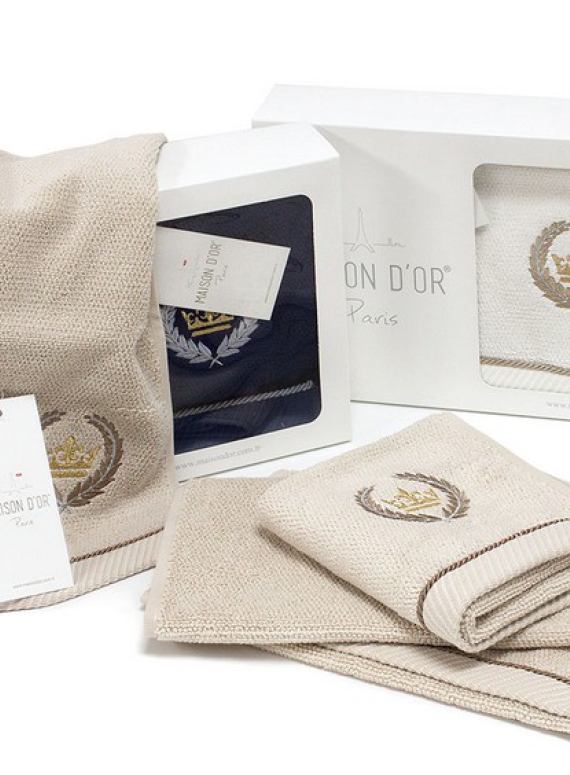 Maison D'or Pierre Loti набор полотенец с вышивкой 4шт 30х50 кремовый