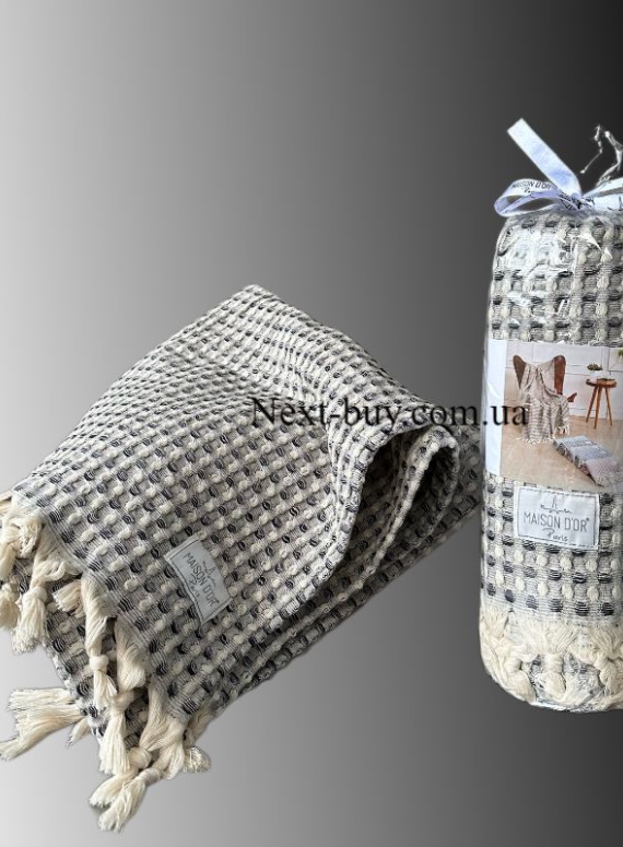 Maison D'or Ruana black бавовняний плетений рушник для лазні 130х155см