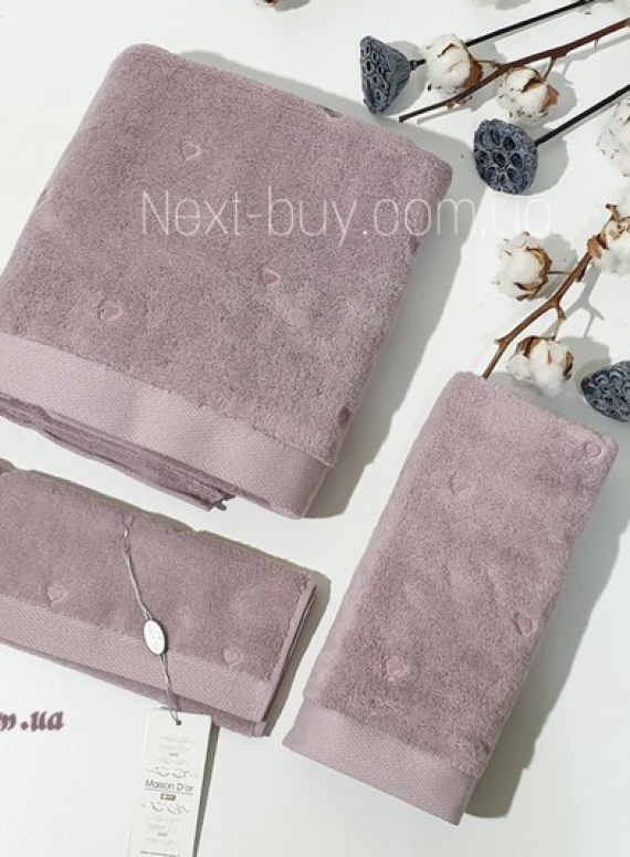 Maison D'or Soft Hearts Cotton набор полотенец хлопок фиолетовый