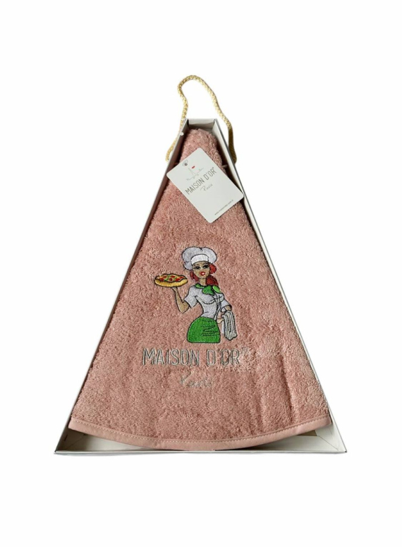 Maison D`or Maxi box круглий махрове кухонний рушник 1шт 70х70 бавовна рожевий