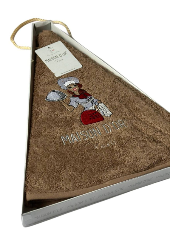 Maison D`or Maxi box круглое кухонное полотенце 1шт 70х70 хлопок коричневый
