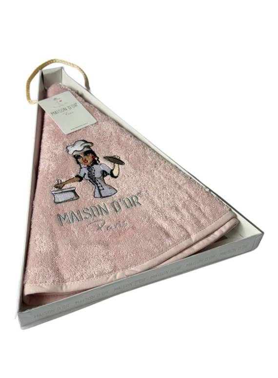 Maison D`or Maxi box круглий кухонний рушник 1шт 70х70 бавовна світло-рожевий