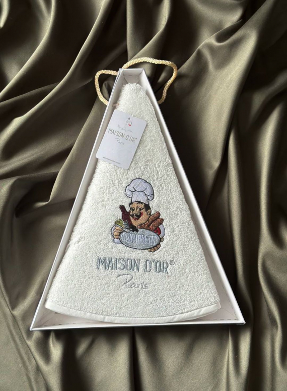 Maison D`or Maxi box круглий кухонний рушник 1шт 70х70 бавовна кремовий