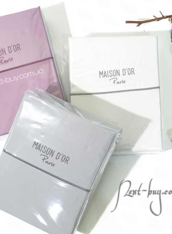 Maison Dor Spring Embroidery duvet cover set однотонна постільна білизна 200х220 світло-сіра