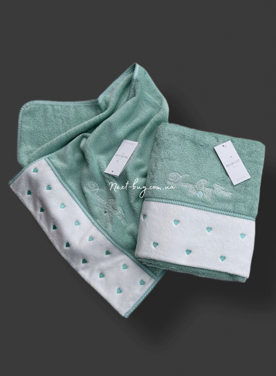 Maison D`or Lavoine Hearts blue махровий рушник 50х100