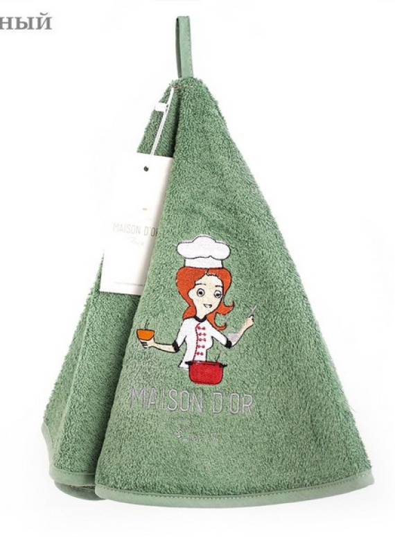 Maison D`or Maxi box круглий кухонний рушник 1шт 70х70 бавовна зелений