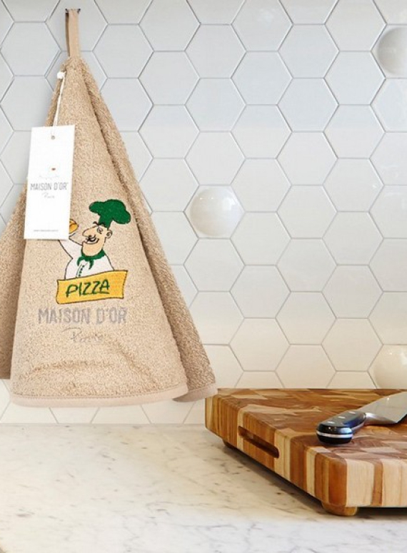 Maison D`or Maxi box круглий кухонний рушник 1шт 70х70 бавовна бежевий