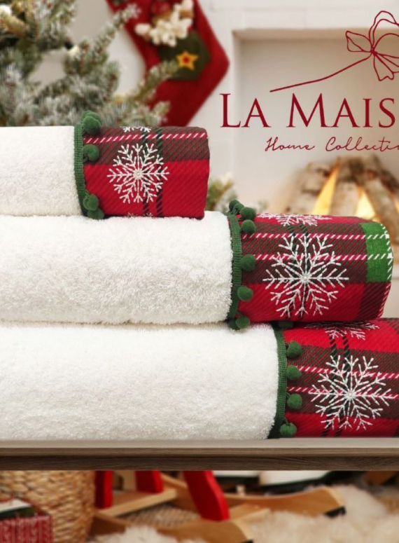 Новогодний набор махровых полотенец La Maison Merry 3шт. + ароматический спрей