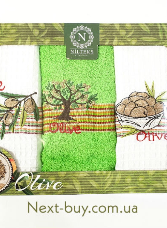 Набор кухонных полотенец Nilteks Olive 3шт. 40х60