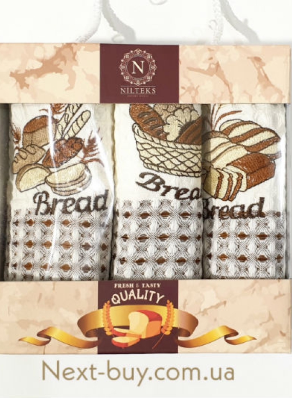 Набір кухонних рушників Nilteks Quality Bread 3шт. 35х50см