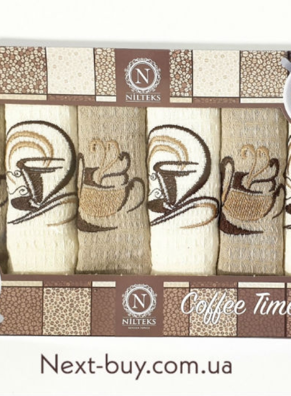 Набір кухонних рушників Nilteks Coffee time 6шт. 40х60см