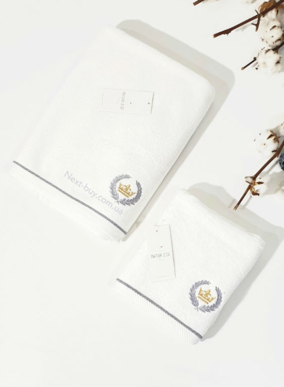 Maison D'or Pierre Loti набір махрових рушників 4 шт 30х50 антрацит із золотою вишивкою