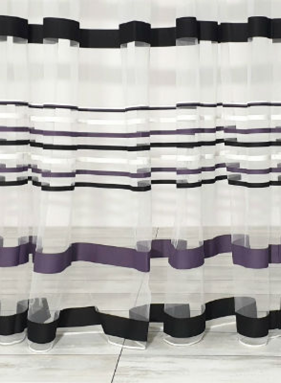 Тюль фатин Kolii 3 фиолетово-черный