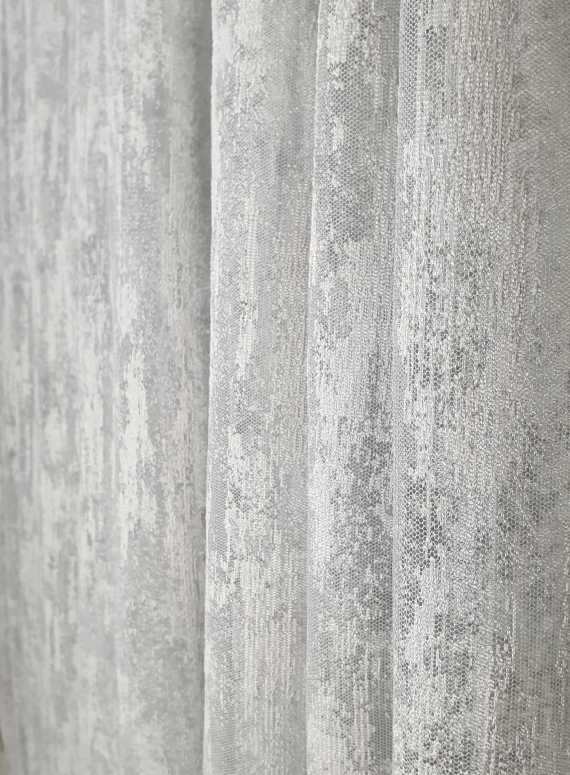 Тюль сетка с вкраплениями Velvet серый
