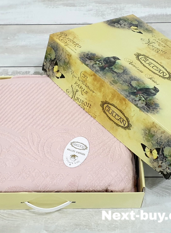 Gulcan махрове простирадло-покривало Della бавовна євро 200X220 св.рожеве