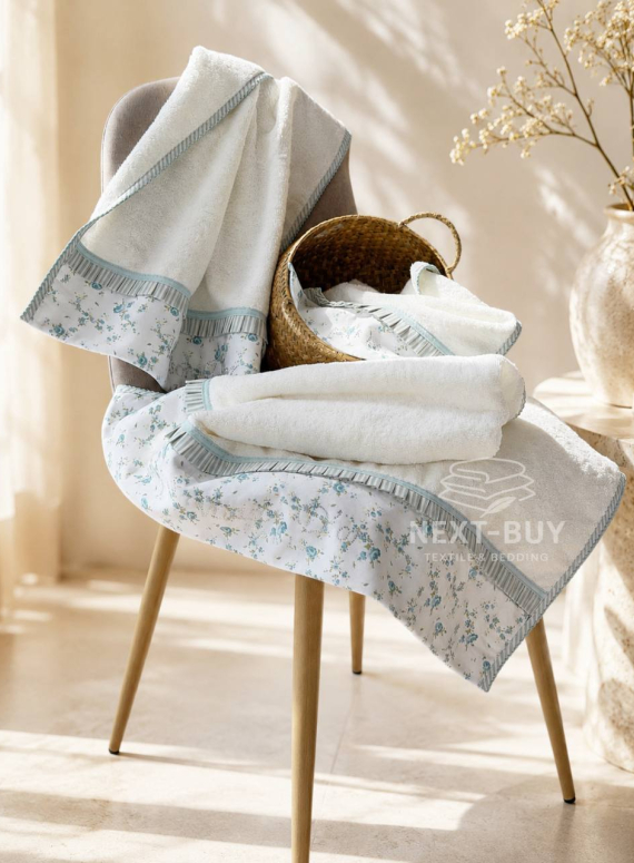 Набір бамбукових рушників Maison D'or Roses Ecru-Turquoise
