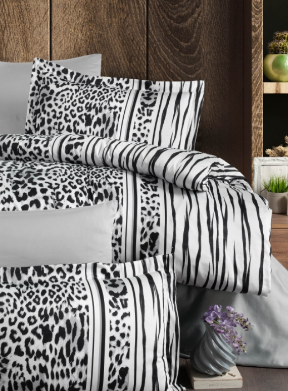 First Choice Leopard Black постельное белье сатин семейный 160х220х2