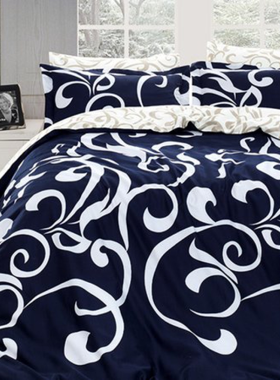 First choice RUYA Lacivert(navy blue) постельное белье сатин семейное 160х220х2