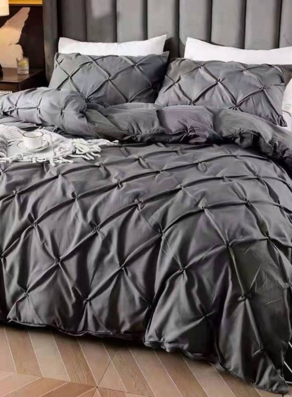 Постельное белье жатка S&S Dark Grey евро 200х230