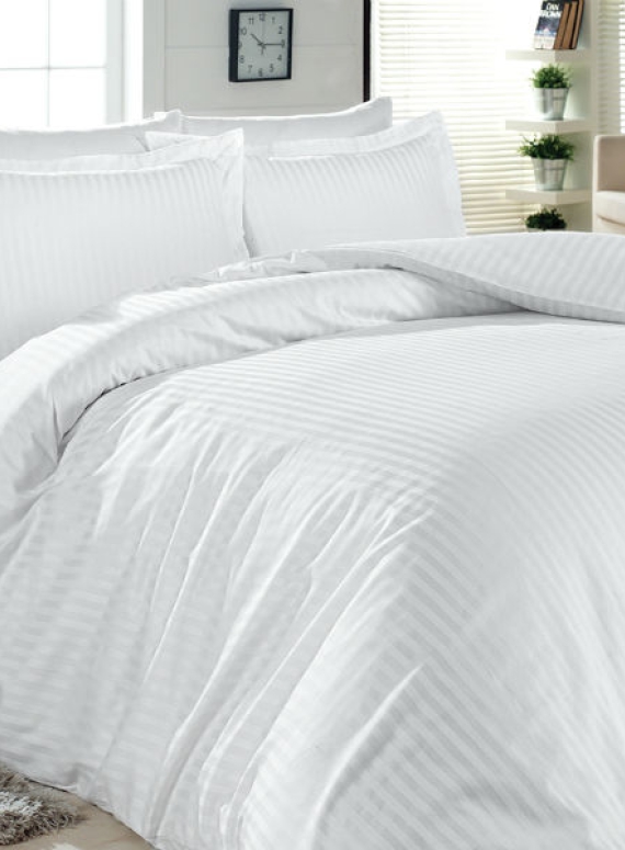 First Choice Satin Lines style beyaz(white) постельное белье сатин полуторный 160х220