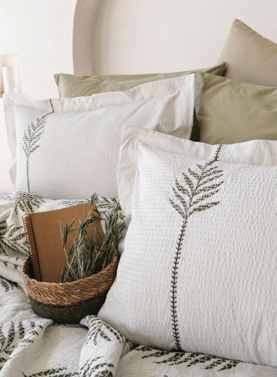 Постільна білизна з піке Olive earth kahve євро