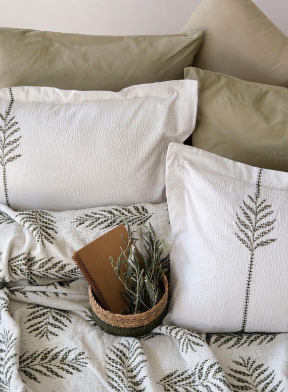 Постільна білизна з піке Olive earth kahve євро