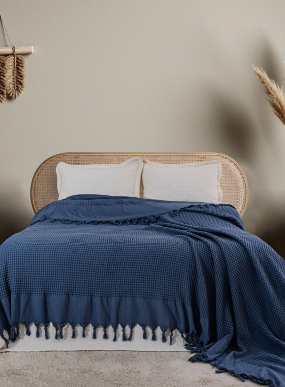 Натуральное, легкое пике Saheser Torino Lacivert  евро Турция