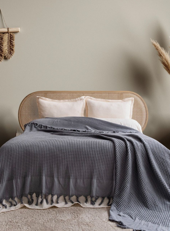 Натуральное, легкое пике Saheser Torino Antrasit евро Турция