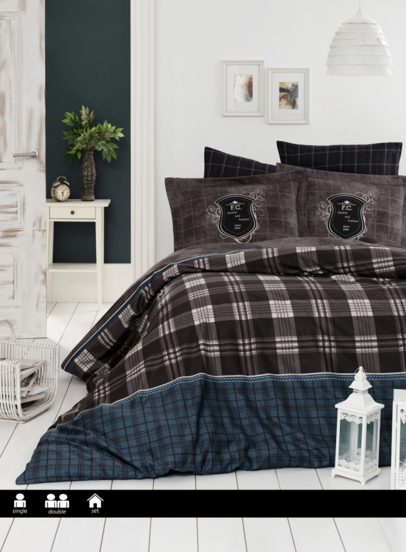 First Choice Doris kahve(brown) постільна білизна сатин сімейний 160х220х2