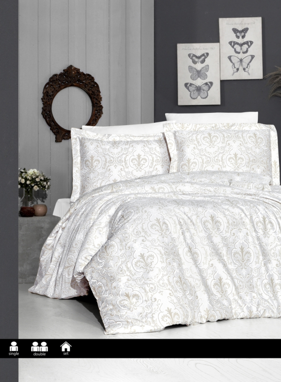 First Choice Delmor krem постільна білизна сатин полуторний 160х220