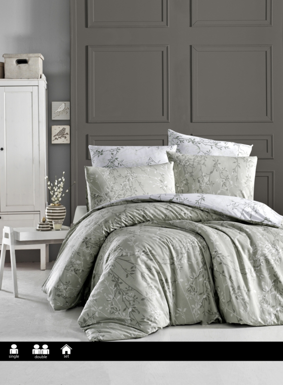 First Сhoice Zena yesil-green постільна білизна ранфорс сімейний 160х220х2