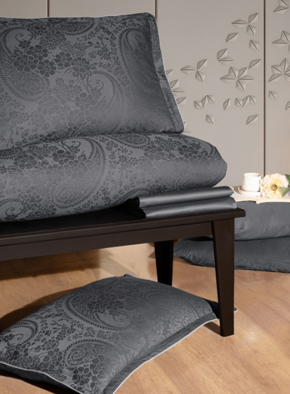 Постільна білизна Tracy steel grey La Romano premium сатин сімейний 160х220(2шт)