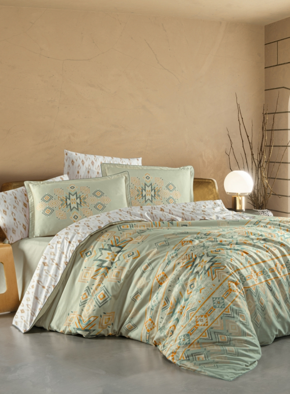 Постільна білизна Rian Aqua La Romano premium сатин евро 200х220