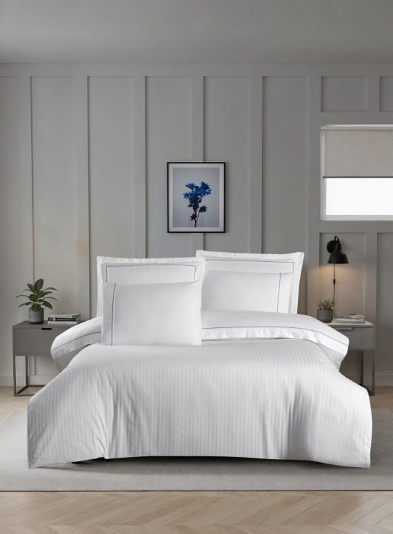 Постільна білизна Orcella White La Romano premium сатин Євро 200×220