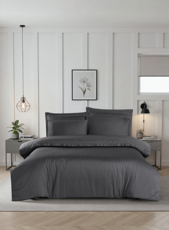 Постільна білизна Orcella Grey La Romano premium сатин Євро 200×220