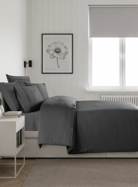 Постільна білизна Orcella Grey La Romano premium сатин Євро 200×220