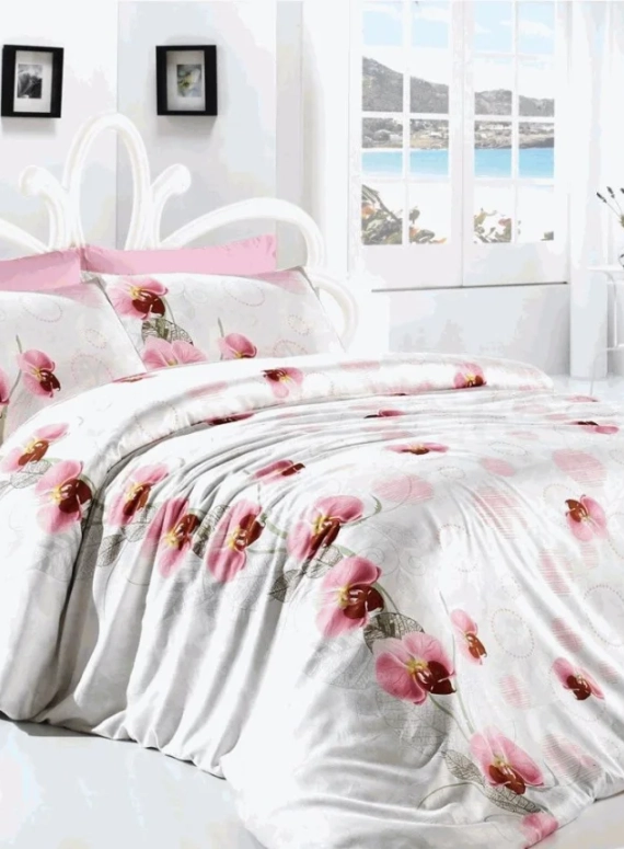 First choice LEORA PEMBE - pink постільна білизна ранфорс сімейний 160х220х2