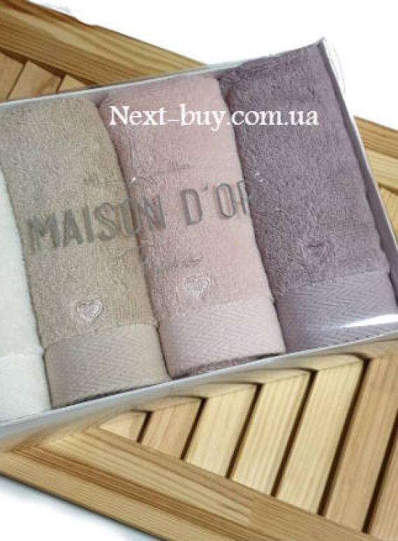 Maison D'or Micro Cotton Soft Embroidery набор хлопковых полотенец 4шт