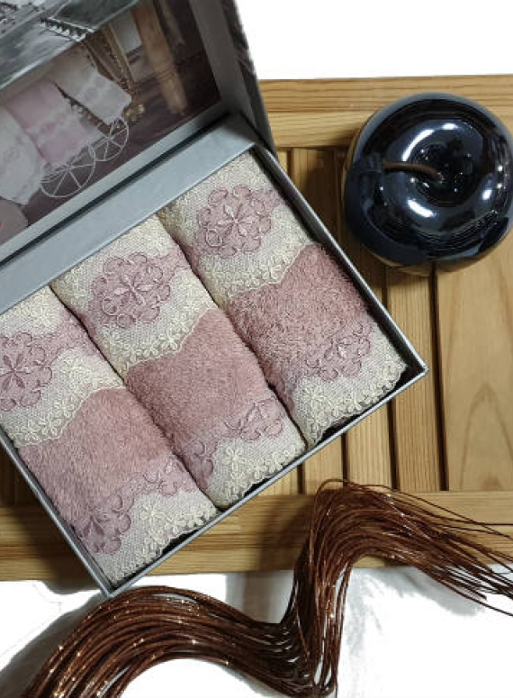 Maison Dor Vanessa набір бамбукових полотенец3шт. 30х50см рожевий