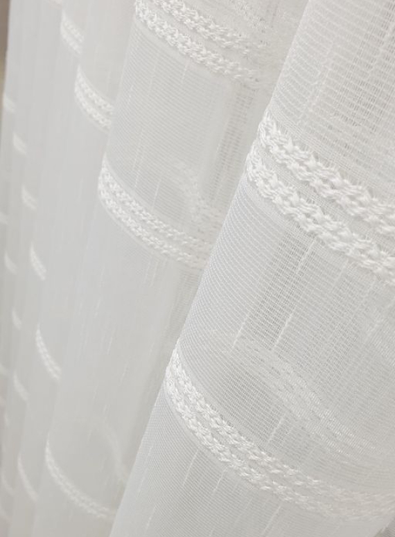 Тюль льон Linen з плетінням білий