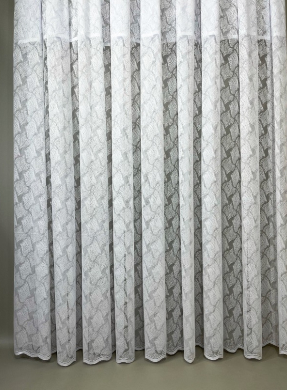 Тюль сітка з плетінням Bundle білий Туреччина