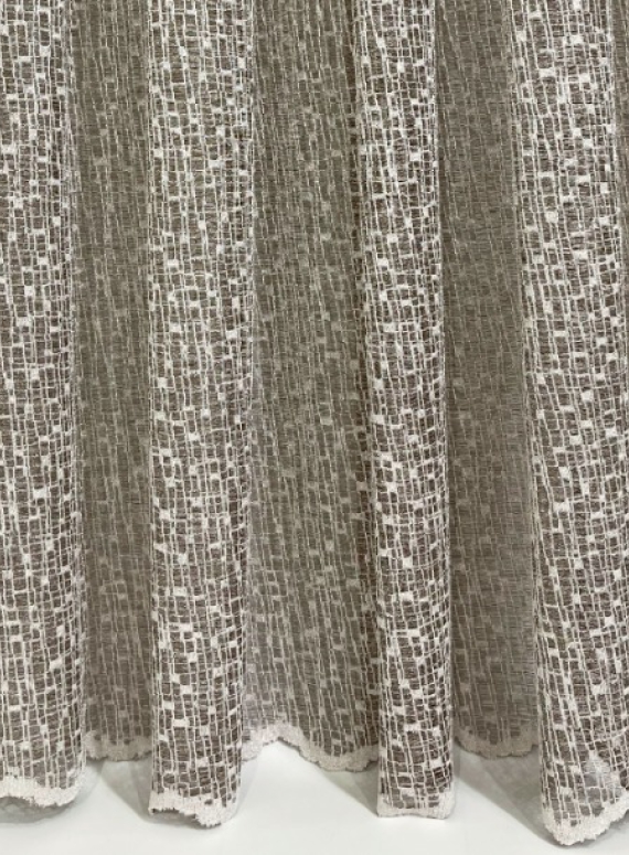Тюль сітка з плетінням Weaving бежевий Туреччина