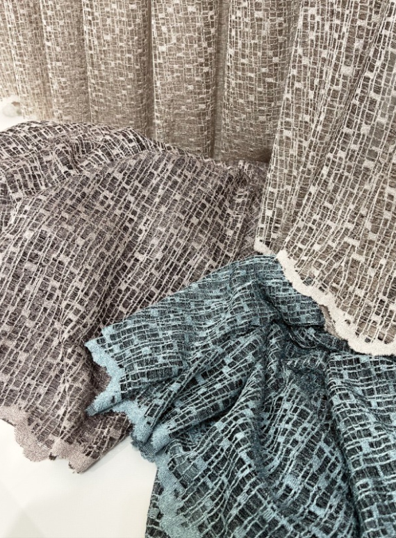 Тюль сетка с плетением Weaving бежевый Турция