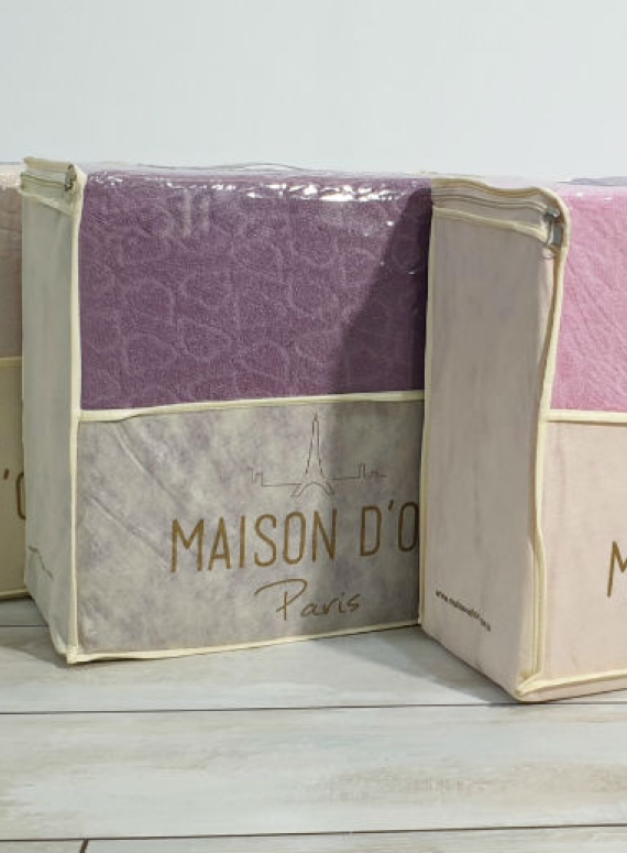 Постельное белье махровое Maison D'or Jaquard Stretcu Terry Set Rose 200x220см