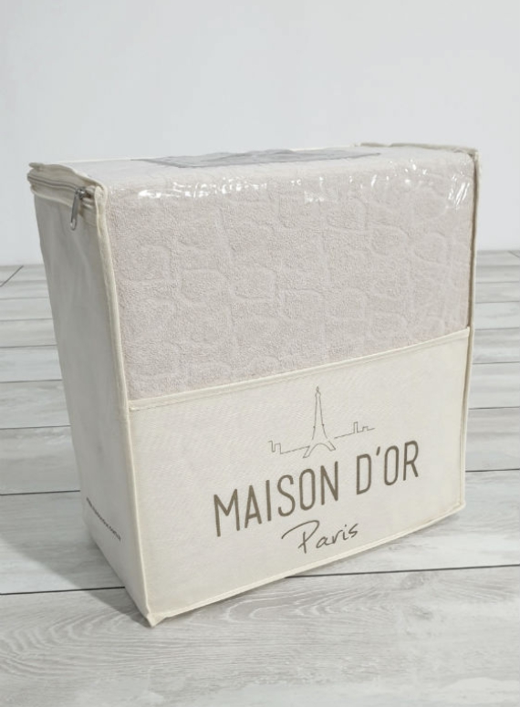 Постельное белье махровое Maison D'or Jaquard Stretcu Terry Set Krem 200x220см