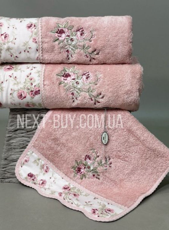 Набор махровых полотенец Maison D'or Lady Roses 3шт. розовый