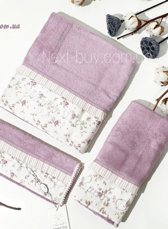 Набір бамбукових рушників Maison D'or Roses 3шт фіолетовий