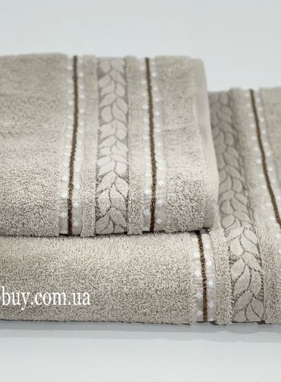 Махровое полотенце для бани Cestepe Filiz бежевое 70х140 Турция