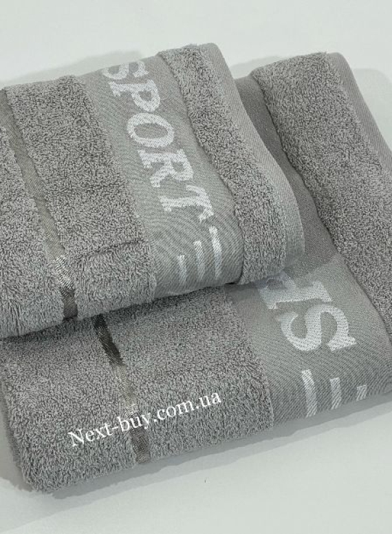 Махровое полотенце для бани Cestepe Sport серое 70х140 Турция