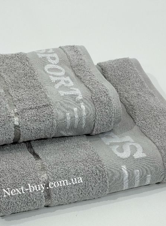 Махровое полотенце для лица Cestepe Sport серое 50х90 Турция